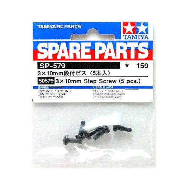 Parafuso Escalonado 4x10mm 5un Tamiya 50585 Automodelo Step