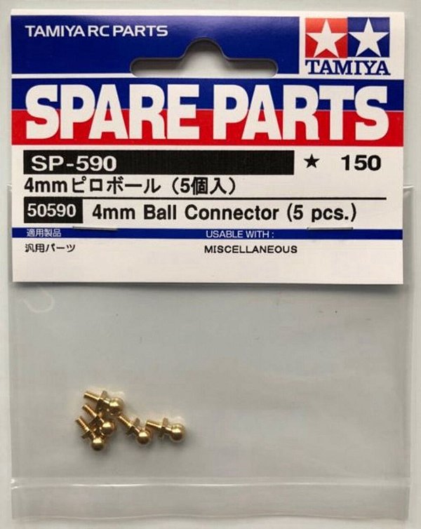 Conector Rótula 4mm 5un Tamiya 50590 para Automodelo Ball Link