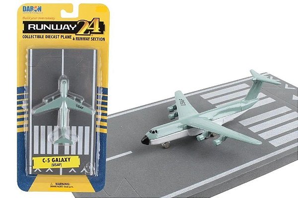 Miniatura C-5 Galaxy Runway-24 RW070 Aviação Cargueiro Avião