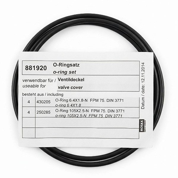 Jogo de O-Rings Rotax 881-920 Motor Aeronáutico