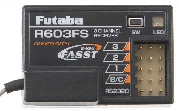 Receptor Futaba R603FS 3CH 2.4GHz 3PM e 4PK RC FUTL7630