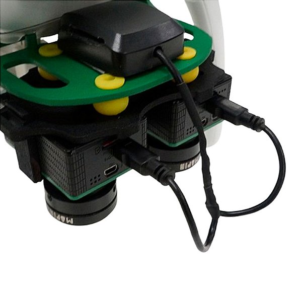 Suporte Duplo MAPIR para Câmeras Survey 2 e 3 em Drone DJI Phantom 4