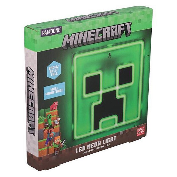 Luminária Neon Minecraft Creeper Paladone 4842
