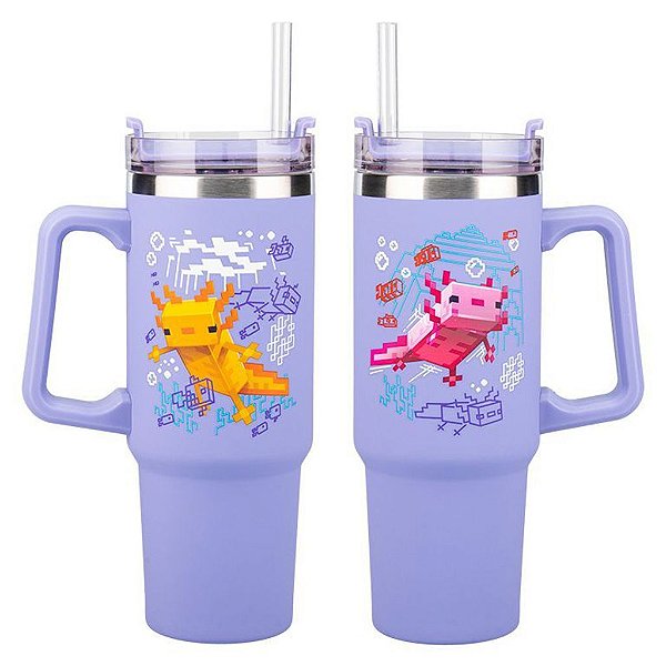 Paladone Cup Minecraft Gamer Purple e Straw 0699