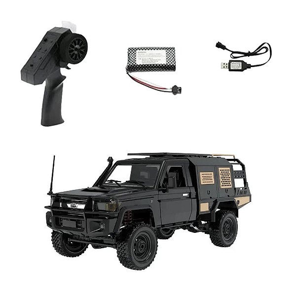Carro MN Model 1:12 Jeep Toyota Land Cruiser 4WD Preto MN-82S