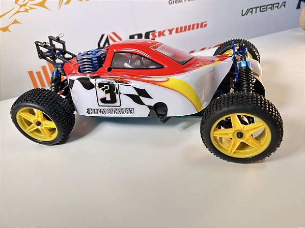 Carro Himoto 1/10 Syclone PRO Buggy .18 Nitro Vermelho/Branco Hi8102