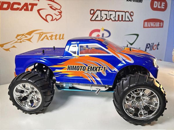 Carro Himoto 1/10 Eldorada Truck .18 Nitro 4WS Azul/Laranja Hi6101