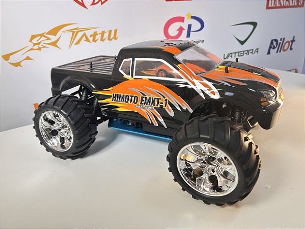 Carro Himoto 1/10 Eldorada Truck .18 Nitro 4WS Preto/Laranja Hi6101