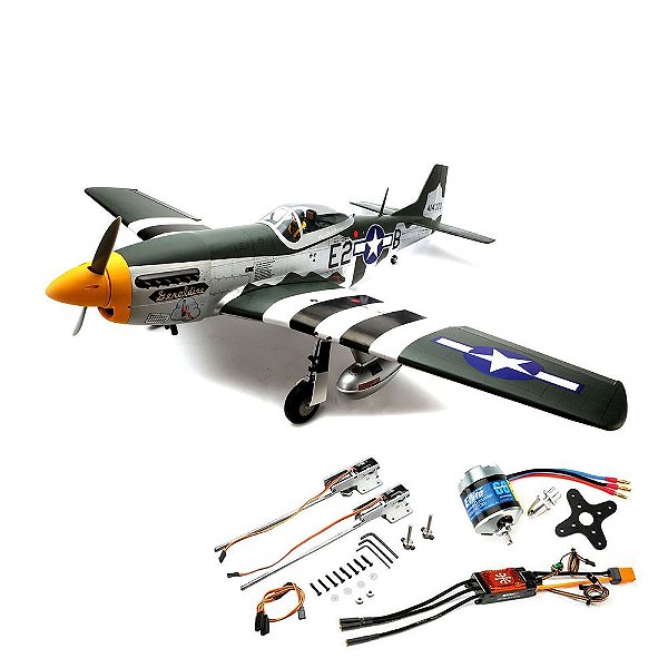 Aeromodelo Hangar p-51D Mustang 20CC ARF Plus 69.5" W/retract Han2820brme