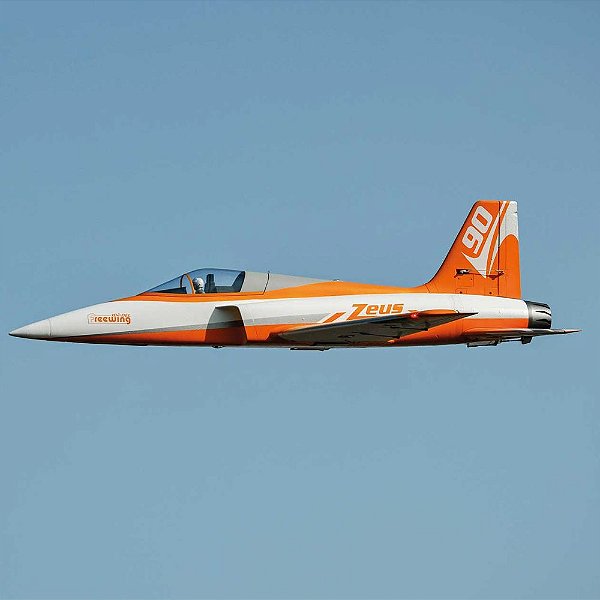Aeromodelo Freewing Zeus Laranja 90MM 8S EDF Sport JET PNP Fj32022p
