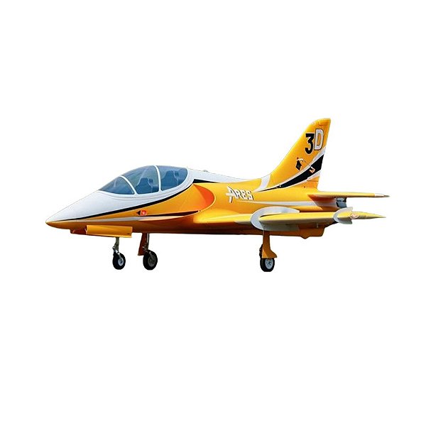 Aeromodelo Freewing Ares 3D Amarelo High 6S 90MM EDF JET PNP com Giroscópio Fj32321pg