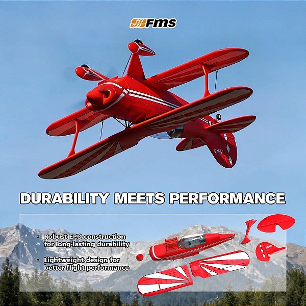 Aeromodelo FMS Pitts 1400mm V2 PNP Fms126p