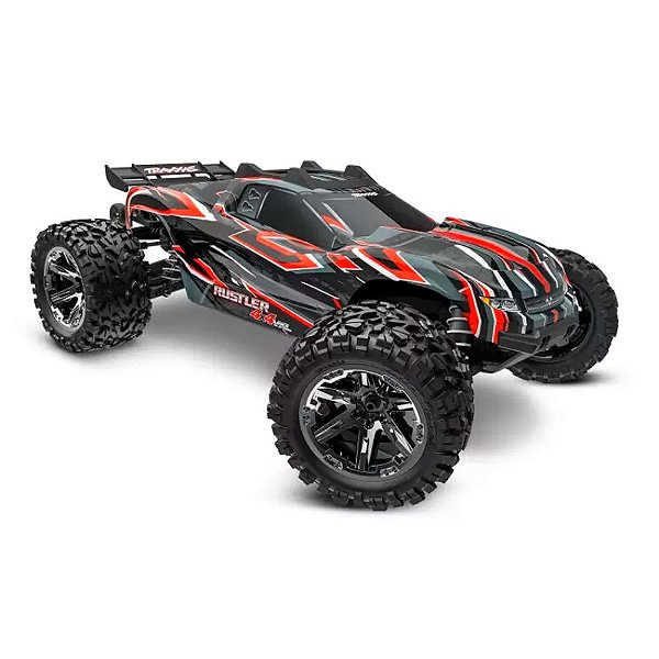 Carro Traxxas 1/10 Rustler VXL 4WD BLX TQI TSM RED 67376-4