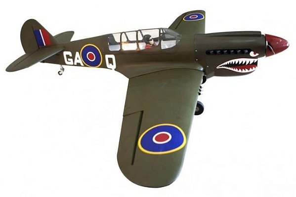 Aviao Seagull p-40 Warhawk Shark Head 50-60 80" W/retract ARF Sea250s