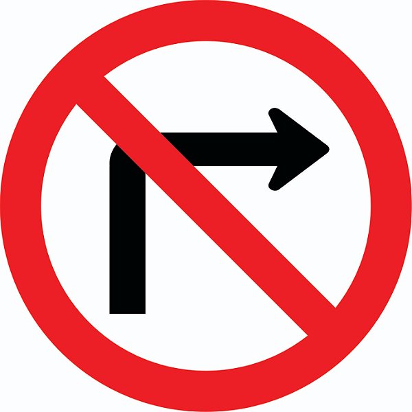 R-4b (PROIBIDO VIRAR À DIREITA)