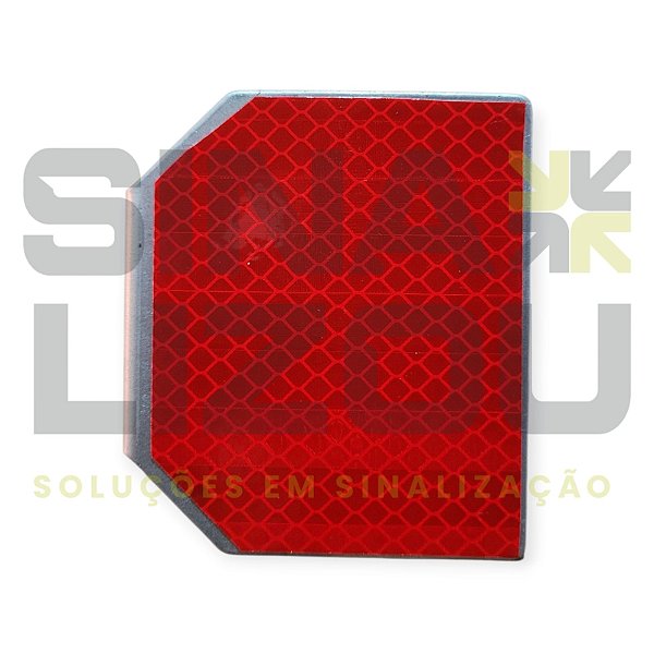 CATADIÓPTRICO DE AÇO PARA DEFENSA METÁLICA (VERMELHO)