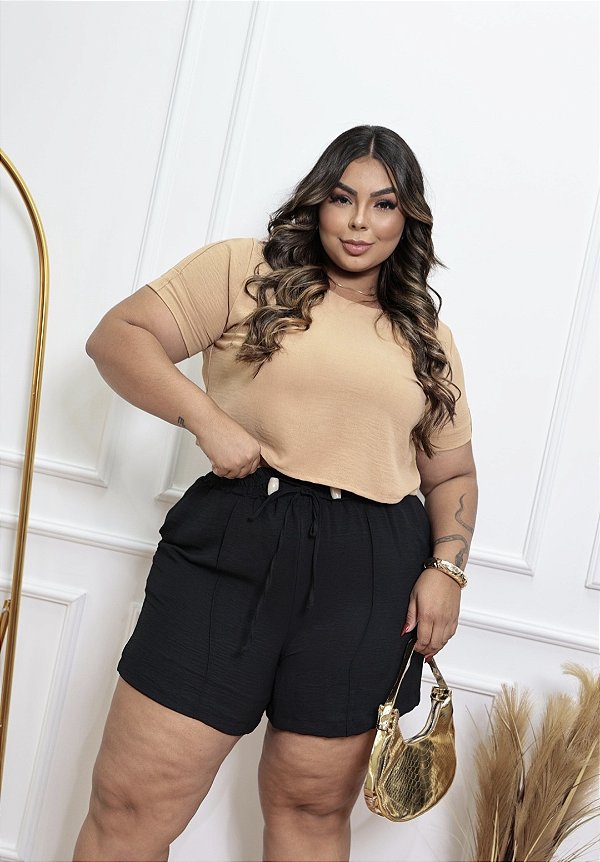 Short Social Crepe Duna Plus Size - Conforto e Estilo para Todos os Momentos