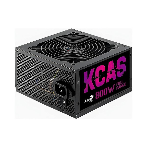 FONTE ATX FULL RANGE 800W AEROCOOL KCAS 80 PLUS BRONZE PFC ATIVO