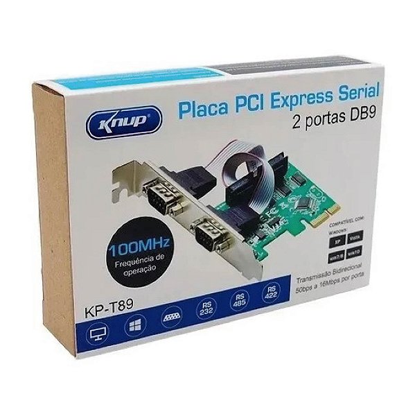PLACA PCI  EXPRESS SERIAL 2 PORTAS DB9  KP-T89 KNUP