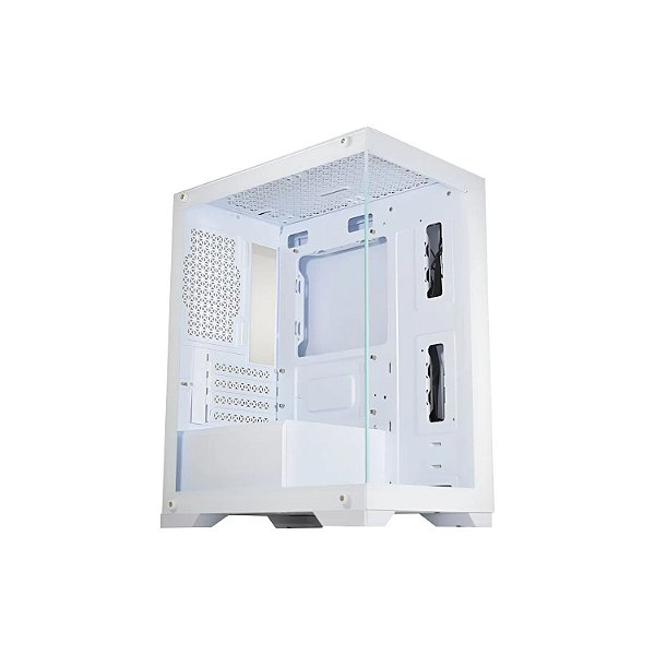 GABINETE GAMER K-MEX CGW1H5 POSEIDON COM VIDRO TEMPERADO TIPO AQUARIO BRANCO