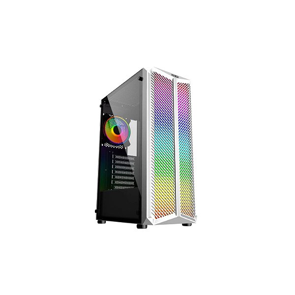 GABINETE GAMER OEX HAVEN GH-300 RGB BRANCO