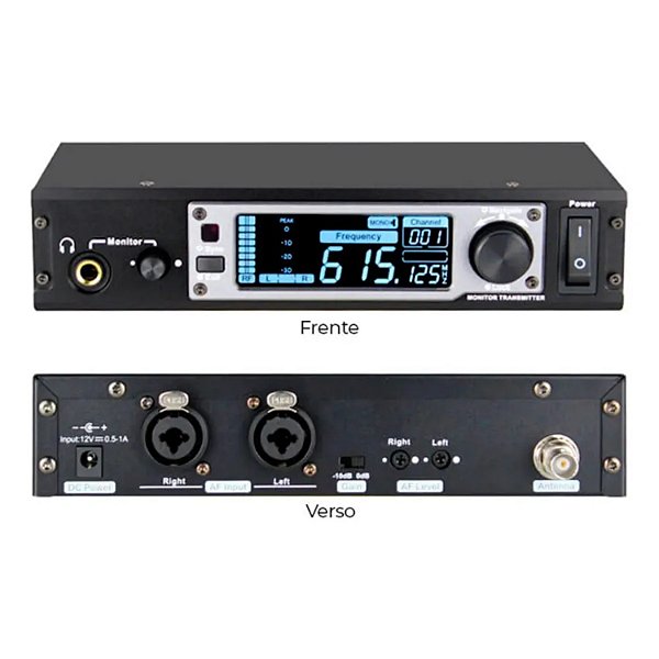 MONITOR TRANSMISSOR FONE RETORNO DE PALCO SEM FIO DYLAN UHF DSM-601