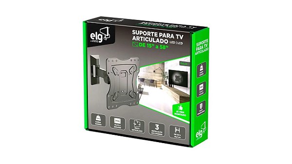 SUPORTE TV MULTIARTICULADO 15" A 58"  ELG FULL 20