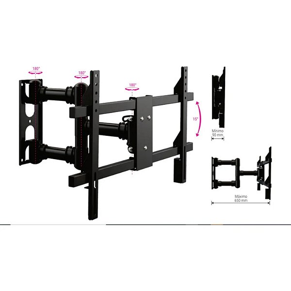 SUPORTE TV MULTIVISÃO ARTICULADO STPA 7000 32" A 75"