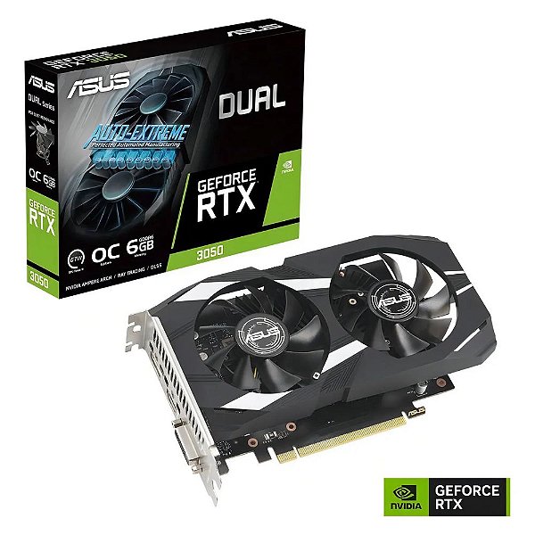 PLACA DE VIDEO RTX 3050 ASUS 6GB DDR6 96 BITS DVI/HDMI/DP