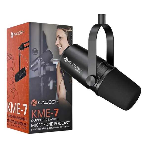 MICROFONE PODCAST COM FIO KADOSH KME7 DINAMICO