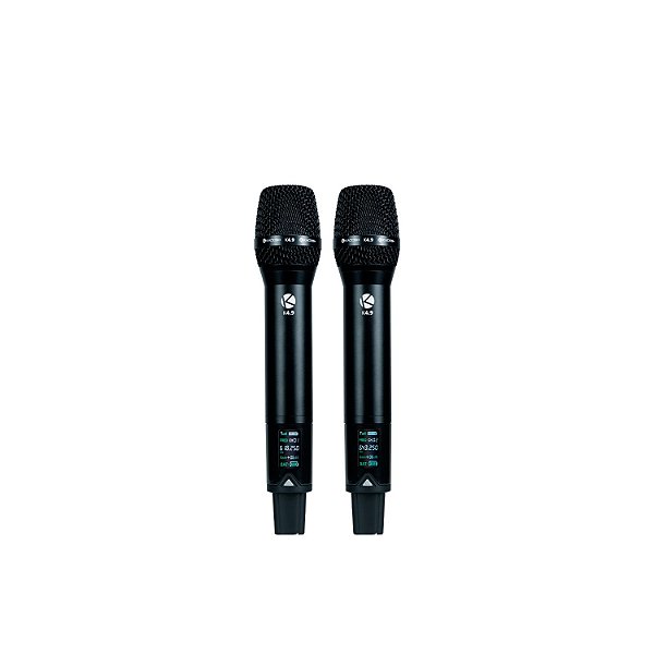 MICROFONE SEM FIO KADOSH K492MR 2 BASTÕES DE MÃO UHF RECARREGAVEL