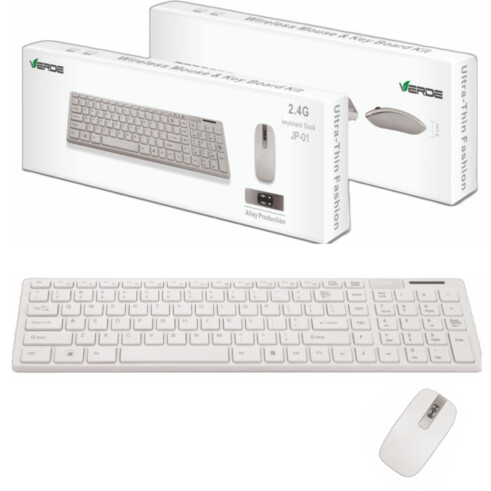 KIT TECLADO E MOUSE SEM FIO BRANCO C/ PELICULA DE SILICONE 2.4 GHZ LEHMOX LE-171