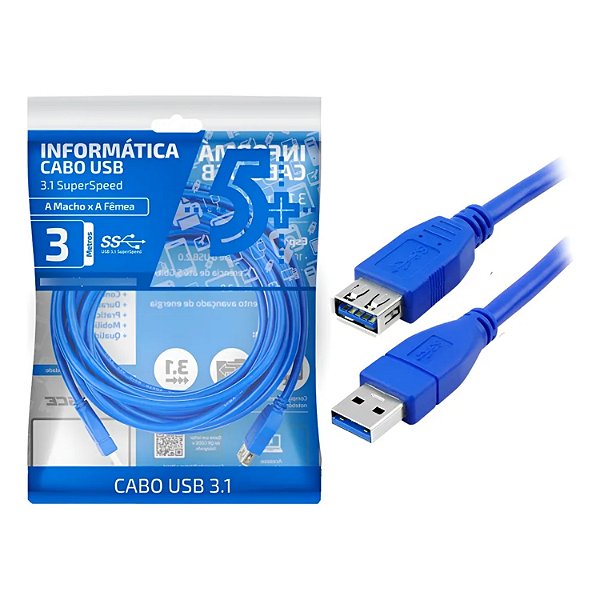 CABO  EXTENSOR USB 3.1 3 METROS CHIP SCE 018-7723