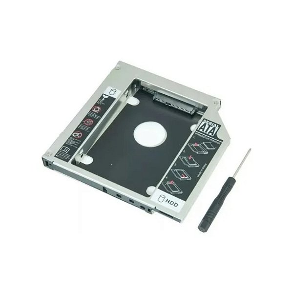 ADAPTADOR CADDY DVD PARA SEGUNDO HD OU SSD 2.5 9.5MM MULTILASER GA172
