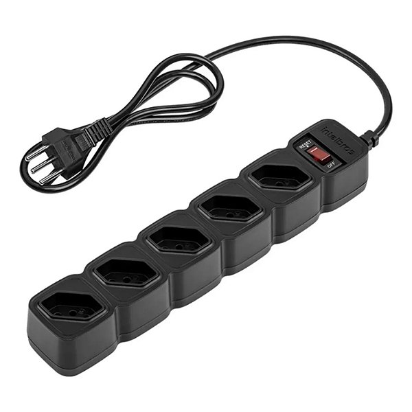 FILTRO LINHA INTELBRAS 5 TOMADAS EPE 205 PRETO
