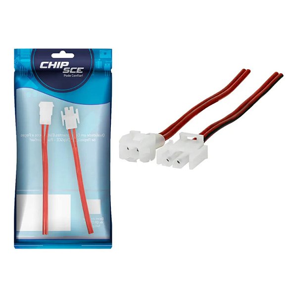 CABO CHICOTE 2 VIAS 1MM  MACHO/FEMEA  27CM CHIP SCE  018-0002