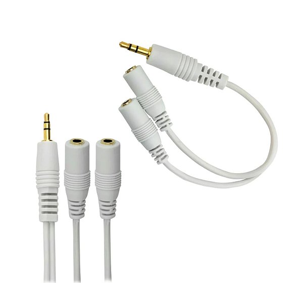 CABO DUPLICADOR Y P2 PARA 2 FONES 1 P2 MACHO X 2 P2 FEMEA