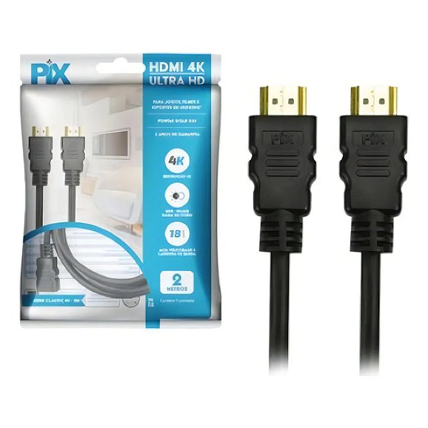CABO HDMI 2M  PIX 2.0 4K ULTRA HD  PRETO  CHIP SCE 018-2222