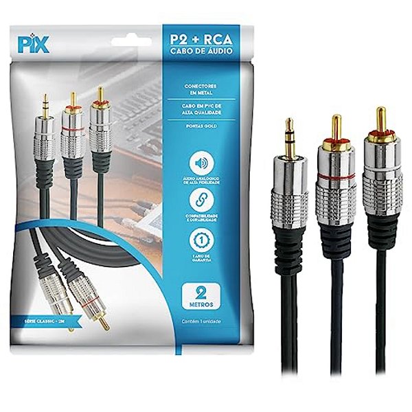 CABO P2 X RCA ESTEREO 5M REFORÇADO CHIP SCE 018-0705