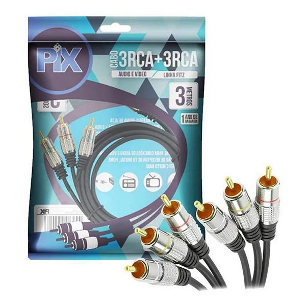 CABO RCA 3M  PLUG METAL CHIP SCE 018-0741