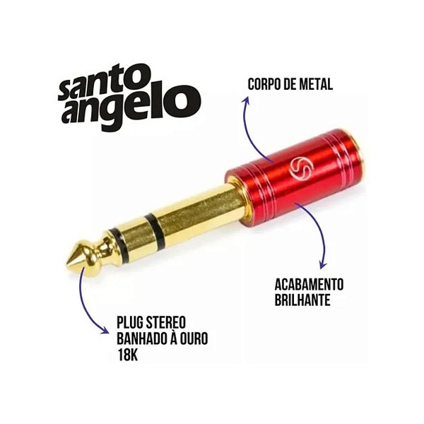 ADAPTADOR SANTO ANGELO P2 FEMEA PARA P10 MACHO ESTEREO