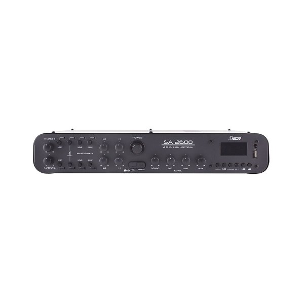 AMPLIFICADOR DE SOM AMBIENTE NCA 180W RMS 2 CANAIS SA2600 ST BLUETOOTH / OPTICO LL AUDIO