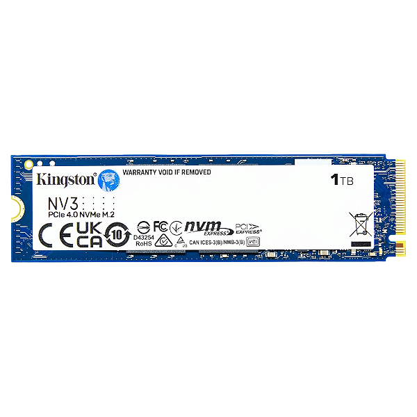 SSD M2 1 TERA KINGSTON NVME NV3 LEITURA 6000MB/S GRAVACAO 4000MB/S SNV3S/1000G
