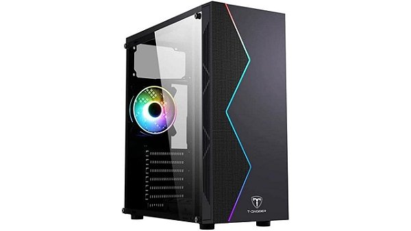 GABINETE GAMER T-DAGGER RGB TGC-PO3B PRETO