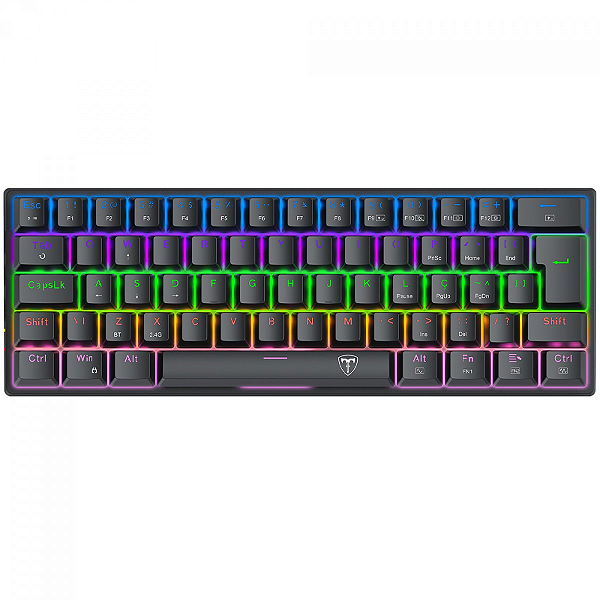 TECLADO MECÂNICO GAMER TDAGGER ARENA PRO RAINBOW WIRELESS/BLUETOOTH SWITCH BROWN PRETO T-TGK321PRO-BR PT