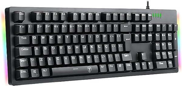 TECLADO USB GAMER MECANICO T-DAGGER BERMUDA RGB SWITCH BRANCO T-TGK312-BL PT WHITE