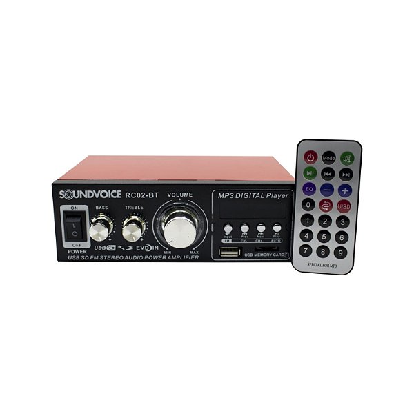 AMPLIFICADOR DE SOM AMBIENTE SOUNDVOICE RC-02BT 220V