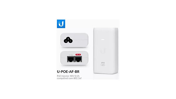 FONTE POE COMPACTA 802.3AF 48V 0.5A BIVOLT UBIQUITI (BRANCA U-POE-AF-BR)