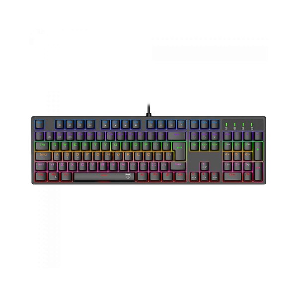 TECLADO MECANICO GAMER REBEL PRETO RAINBOW SWITCH BROWN T-TGK331-BR