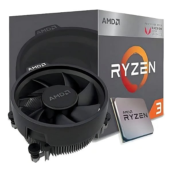 PROCESSADOR AMD AM4 RYZEN R3 3200G 4.0GHZ MAX BOOST 3.6GHZ BASE 6MB CACHE GPU INTEGRADA